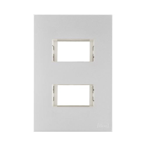 Placa Recta Prata 2X4 2 Modulos Separados c/Suporte Satin B-Lux