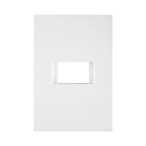 Placa Recta Branca 2X4 1 Modulo Horizontal c/Suporte Satin B-Lux