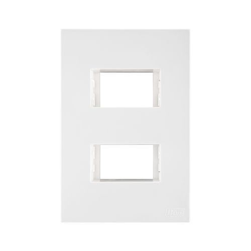 Placa Recta Branca 2X4 2 Modulos Separados c/Suporte Satin B-Lux