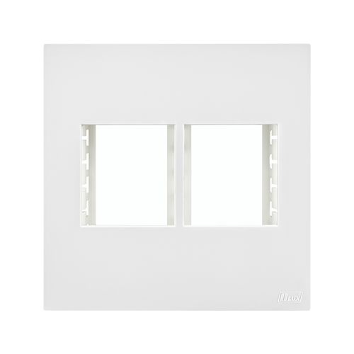 Placa Recta Branca 4X4 2+2 c/Suporte Satin B-Lux