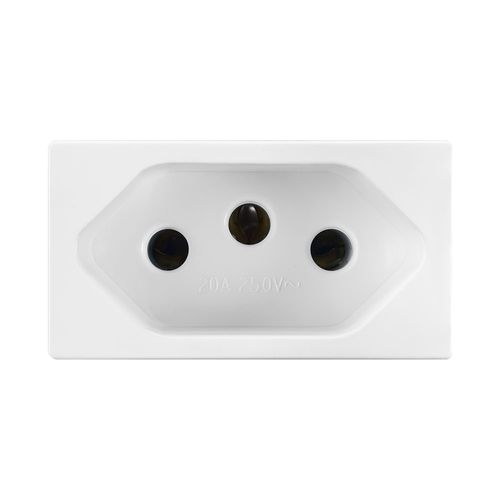 Modulo Recta Branco 1 Tomada 20A 2P+T Gloss/Satin B-Lux