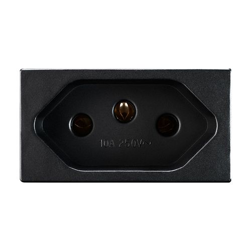 Modulo Recta Black 1 Tomada 10A 2P+T Satin B-Lux
