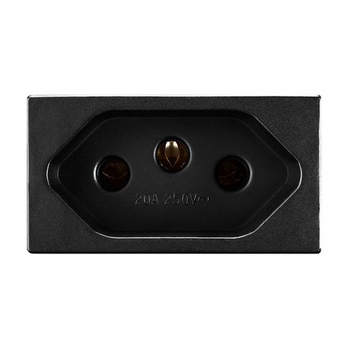 Modulo Recta Black 1 Tomada 20A 2P+T Satin B-Lux