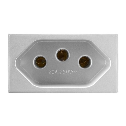 Modulo Recta Prata 1 Tomada 20A 2P+T Satin B-Lux