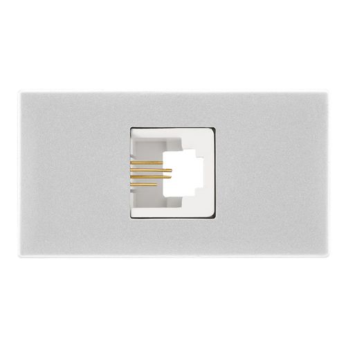 Modulo Recta Prata Tomada RJ11 4 Fios Satin B-Lux