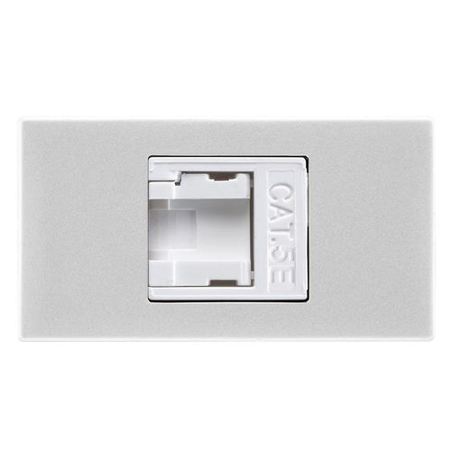 Modulo Recta Prata Tomada RJ45 CAT E5 Satin B-Lux