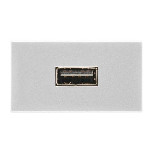 Modulo Recta Prata Tomada USB Satin B-Lux