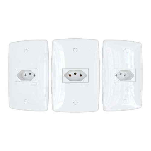 Conjunto Finesse+ Branco 2X4 1 Tomada 20A 2P+T Horizontal B-Lux
