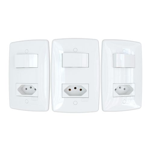Conjunto Finesse+ Branco 2X4 1 TC Paralelo +1 Tom 20A 2P+T B-Lux