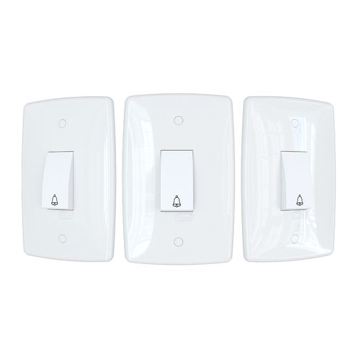 Conjunto Finesse+ Branco 2X4 1 TC Pulsador Campainha B-Lux