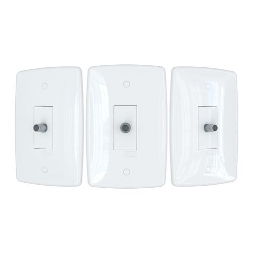 Conjunto Finesse+ Branco 2X4 1 Tomada Coaxial B-Lux