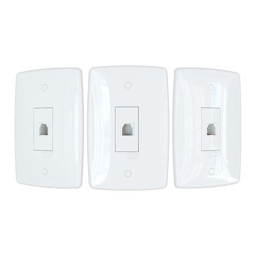 Conjunto Finesse+ Branco 2X4 1 Tomada RJ11 2 Fios B-Lux