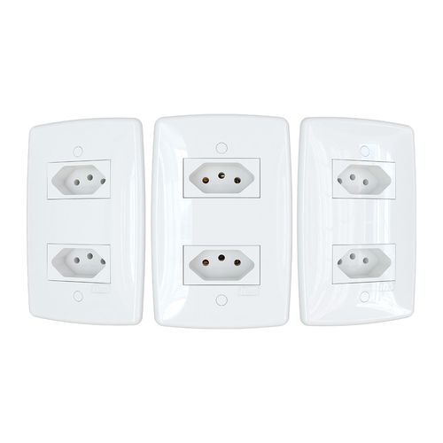 Conjunto Finesse+ Branco 2X4 2 Tomadas 20A 2P+T Separadas B-Lux