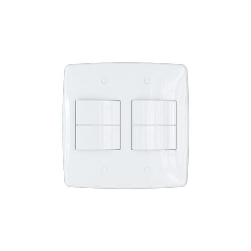 Conjunto Finesse+ Branco 4X4 2 Tecla Simples +2 Teclas Paralela B-Lux