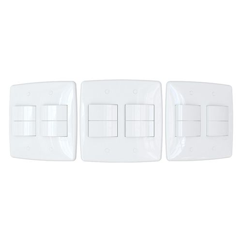 Conjunto Finesse+ Branco 4X4 2 Tecla Simples +2 Teclas Paralela B-Lux