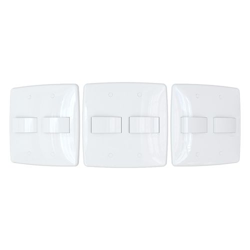 Conjunto Finesse+ Branco 4X4 1 Tecla Simples +1 Tecla Paralelo B-Lux