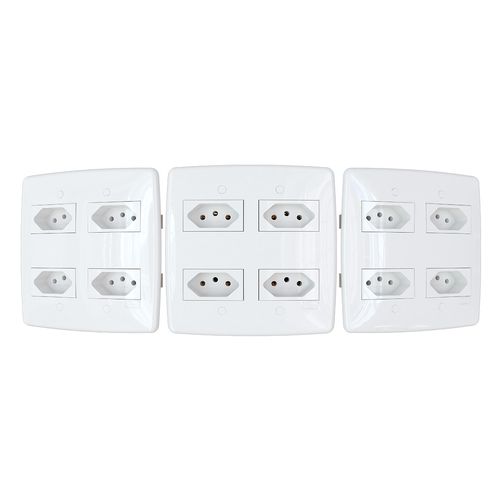 Conjunto Finesse+ Branco 4X4 4 Tomadas 20A 2P+T B-Lux